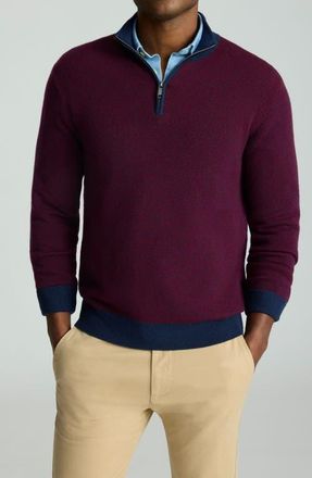 UNTUCKit Marvall Quarter Zip Sweater in Syrah at Nordstrom, Size Medium