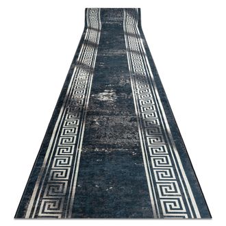 RugsX Rugsx - Alfombra De Pasillo Con Refuerzo De Goma Lotus Grecco 23593 Grafito / Gris Lavable 120cm Grey 120x1050 Cm