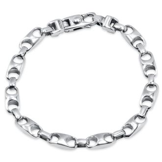 Pompeii3 Mens Rectangle Mariner Link 14k Gold (29gram) or Platinum (47gram) 6.5mm Bracelet 8