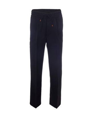 Dr&ocirc;le de Monsieur Straight-Cut Wool Blend Trousers with Embossed Drawstring