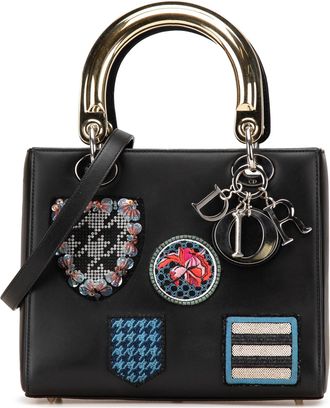 Dior Pre-owned Womens Diorama Patchwork Embroidered Satchel - Black Leather - One Size