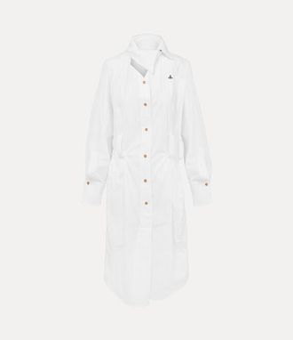 Vivienne Westwood Drunken Shirt Dress Compact Poplin White 38 Women