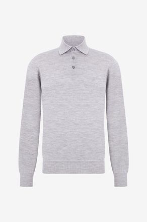 Brunello Cucinelli Woll- und Kaschmir-Strick-Langarm-Polohemd