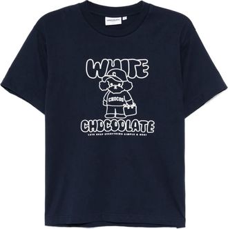 Chocoolate graphic T-shirt - women - Cotton - S - Blue