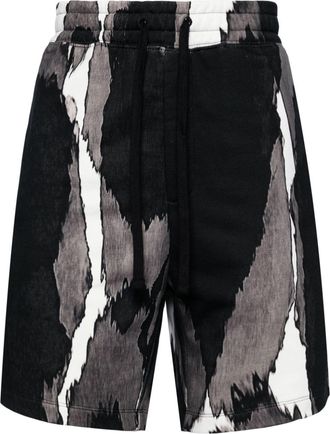 HUGO BOSS abstract-print cotton track pants - men - Cotton - S - Black