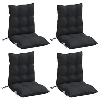 vidaXL Cojines Para Silla Con Respaldo Bajo 4 Uds Tela Oxford Negro Vidaxl