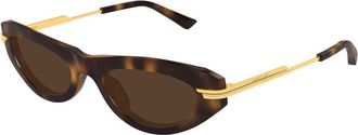 Bottega Veneta BV1368S 002 Womens Sunglasses Tortoiseshell Size 53