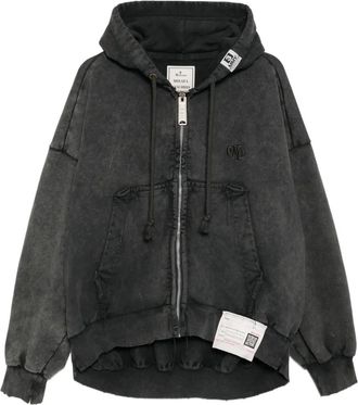 Miharayasuhiro logo-embroidered hoodie - Grey