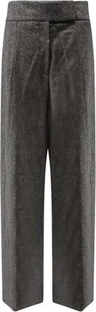 HUGO BOSS Telda Broek - Dames - Straight fit broeken - Grijs - 2XS - Wol - Broeken