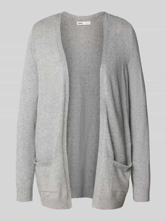 Only Regular Fit Cardigan aus Viskose-Mix Modell LESLY in Hellgrau Melange, Größe XL