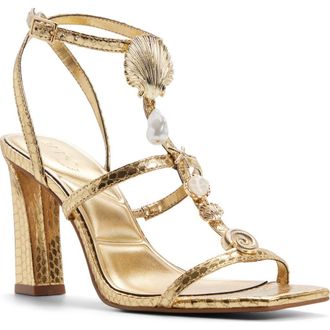 Aldo Taylar Ankle Strap Sandal in Gold at Nordstrom, Size 6.5