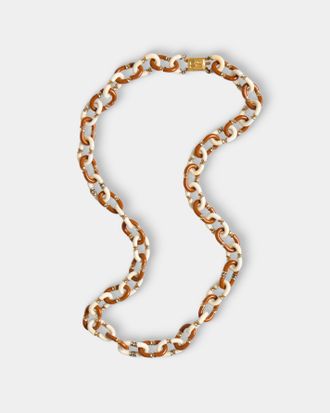 Mahnaz Collection Womens Vintage 1960 Archimede Seguso Italian Glass and Metal Necklace