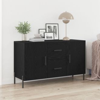 Berkfield Home Sideboard Black Oak 100x36x60 cm Engineered Wood | Size: 100 x 36 x 60 cm
