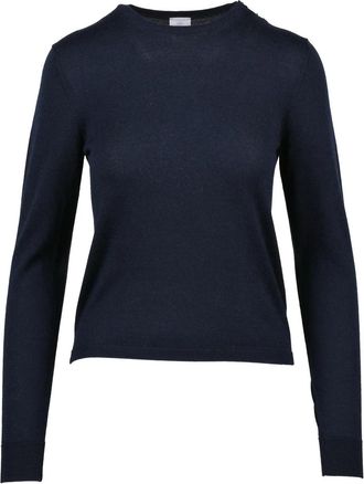 Eleventy Blue Wool-Silk Crewneck Sweater