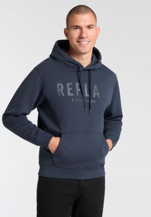 Replay Hoodie REPLAY, Herren, Gr. XXL, navy, Sweatware, Obermaterial: 100% Baumwolle, regular fit normal, ohne Ausschnitt, elastischer Bund, Sweatshirts Hood