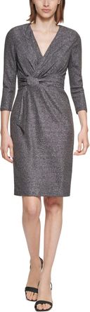 Calvin Klein Glitter Knit V-Neck Sheath Dress