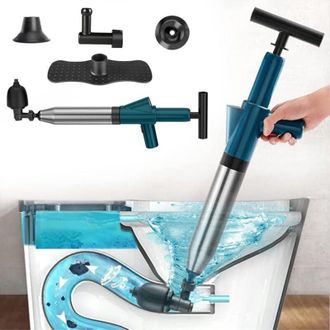 OEM Desatascador De Inodoro De Aire Comprimido 5 En 1 Con Ventosa De Alta Presi&oacute;n Para Inodoro, Lavabo Y Ba&ntilde;era, Antiatascos De Pelo Y Papel, Kit Profesio