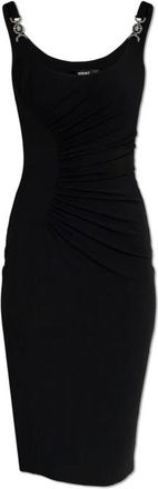 Versace Gedrapeerde Jurk - Dames - Feestkleedjes - Zwart - S - Kleedjes