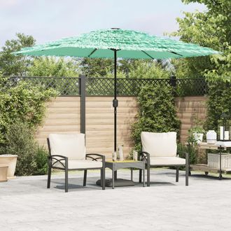 Berkfield Home Garden Parasol with Steel Pole Green 300x200x250 cm | Size: 300 x 200 x 250 cm