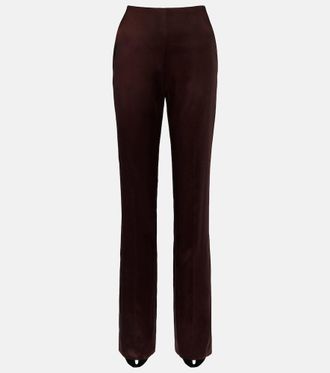 Valentino Silk-blend satin straight pants