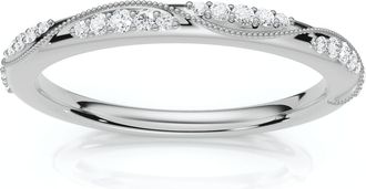 Pompeii3 Camellia Diamond Wedding Ring 14k Gold or Platinum Lab Grown Stackable Band