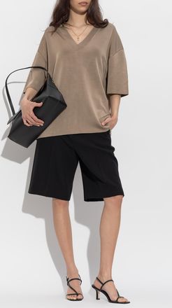 Ami V-neck T-shirt, Womens, Brown