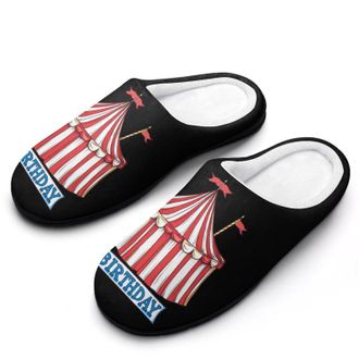 Generic Birthday Circus Womens Slippers Warm House Slippers Indoor House Shoes with Anti-Skid Rubber Sole