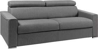 Vente-Unique Vente-unique - Divano Letto 4 Posti Ribalta Memory Foam - Letto: 160 Cm Materasso: 16 Cm Tessuto Grigio - Vizir