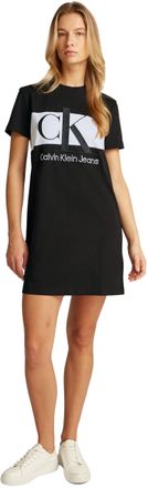 Calvin Klein Womens Blocking Short T-Shirt Dress, Black (Ck Black), XS