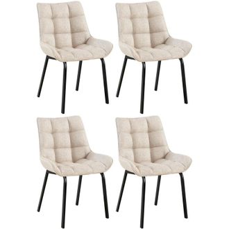 Clp Clp - Set De 4 Sillas De Comedor Saranda Marfil Negro