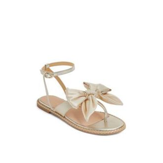 Jack Rogers Heidi Sandals Womens Gold Round Toe Ankle Strap Thong JOBB169