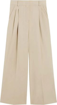 Max Mara Pantaloni a gamba ampia con pieghe - Toni neutri