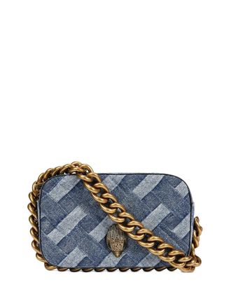 Kurt Geiger small Kensingtin denim chain-strap crossbody bag - Blue