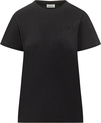 Isabel Marant Aby Cotton T-Shirt - Dames - T-shirts - Zwart - L - Katoen - Tops