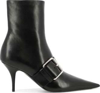 Balenciaga Womens Knife 80 Ankle Boots - Black Leather - Size EU 37