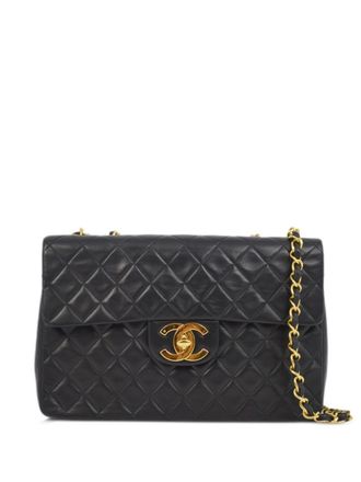 Chanel 1995 maxi Classic Flap shoulder bag - women - Lambskin - One Size - Black
