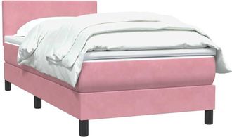 vidaXL Cama Box Spring Con Colch&oacute;n Terciopelo Rosa 80x220 Cm Vidaxl
