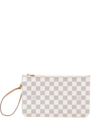 Louis Vuitton 2015 Damier Azur Neverfull MM pouch - White