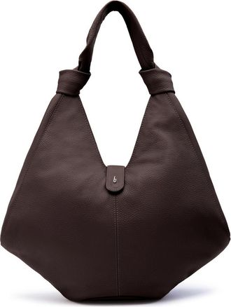 Behno Large Nelli Pebble Leather Hobo Bag in Cacao at Nordstrom