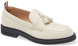 Thom Browne RWB Stitch Tassel Loafer in Khaki at Nordstrom, Size 13