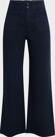Veronica Beard Grant Cropped High-Rise Wide-Leg Pants