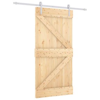 vidaXL Puerta Corredera Natural Y Blanco 100 X 210 Cm Vidaxl