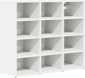 vidaXL Vidaxl - Shoe Cabinet with Shelf White 77.5 x 30 x 67 cm Engineered wood