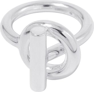 Herm&egrave;s Silver Silver 925 Band Ring (Pre-Owned)
