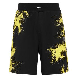Plein Sport Korte Broeken, Heren, Zwart, M, Katoen, Jogging Shorts Splash