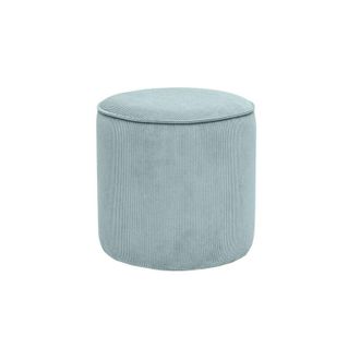 Miliboo Puf rotondo in velluto a coste grigio blu D40 cm PAUL