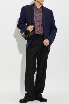 Balmain Silk Shirt, Mens, Burgundy