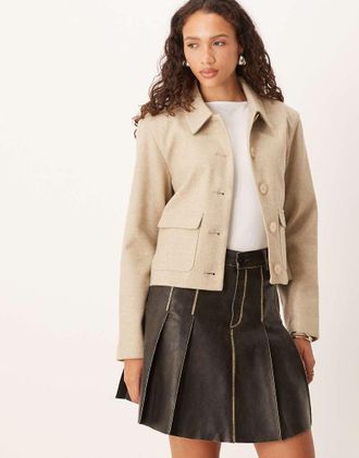 Jacqueline de Yong Giacca elegante corta beige-Neutro