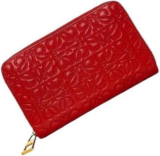 Loewe Pre-owned Leren Portemonnee - unisex - Vintage Accessoires - Rood - ONE Size - Leer - Vintage