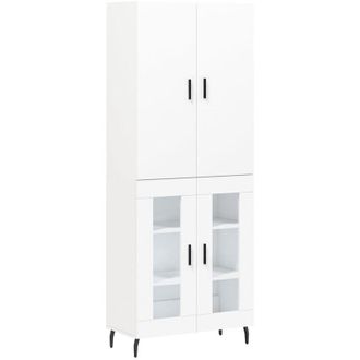 vidaXL Vidaxl - Aparador alto madera contrachapada blanco 69,5x34x180 cm